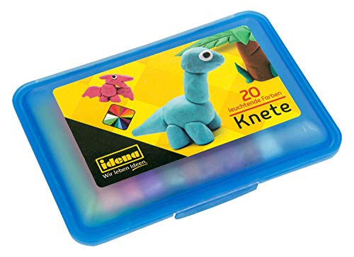 Idena 68125 - Knetbox mit 20 Stangen Knete, blau (12er Pack) von Idena