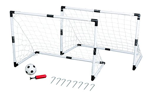 Idena 7370007 - Mini Fußballtor Set, 2 Tore, 1 Ball und Pumpe, ca. 90 x 60 x 50 cm von Idena