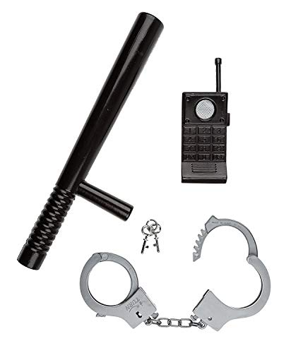 Idena 8040006 - Polizei- Set, Schlagstock, Handschellen und Walkie-Talkie, 3-teilig von Idena