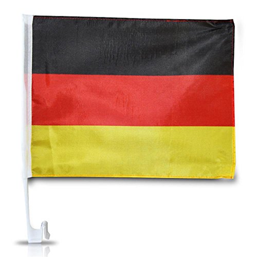 Idena 8310097 - Autofahne Deutschland, Größe 30 x 45 cm, Nationalflagge, schwarz, rot, gold, Fensterfahne, WM, Weltmeisterschaft, EM, Europameisterschaft, Fußball, Handball, Fanartikel, Autofenster von Idena