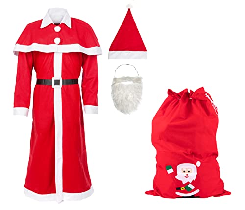 Idena 90128 - Kostüm Weihnachtsmann mit Geschenkesack, Weihnachten, Faschingskostüme von Idena