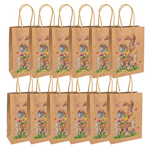Idena 90133 - Geschenktüten Osterhase, 12 Stück, 11,5 x 15 x 6,5 cm, Geschenktaschen, Ostertüten von Idena