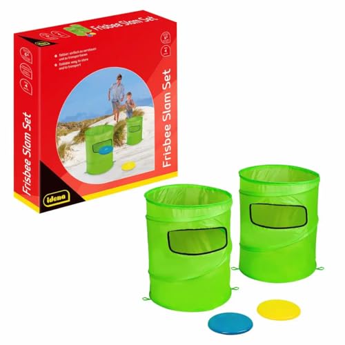 Idena Frisbee Slam Set, Faltbare Zielscheiben, 2 Grüne Behälter mit Wurfscheiben, Ab 6 Jahren, 4-teilig Idena Frisbee Slam Set, Faltbare Zielscheiben, 2 Grüne Behälter mit Wurfscheiben, Ab 6 Jahren, 4-teilig von Idena