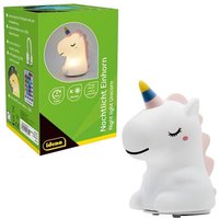 Idena LED Nachtlicht Einhorn mit Fernbedienung weiß 14cm USB Lithium Ionen Akku von Idena