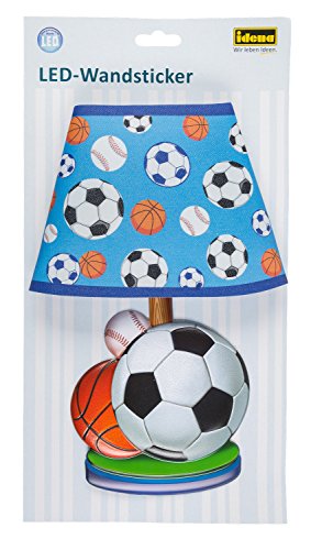 Idena 31255 - LED Wandsticker Lampe Fußball, mit Lichtsensor, ca. 31 x 18 cm, ideal als Nachtlicht für das Kinderzimmer von Idena