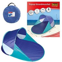 Idena Popup-Strandmuschel UV40+ blau/türkis 200x120x90cm von Idena