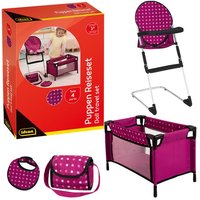 Idena Puppen Reiseset 4 Teile Hochstuhl Bett Tasche Lätzchen Idena Puppen Reiseset 4 Teile Hochstuhl Bett Tasche Lätzchen von Idena