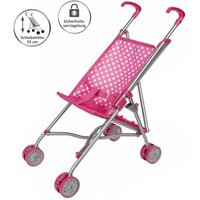 Idena Puppenbuggy zusammenklappbar pink 52x26x55cm Schiebehöhe 55cm von Idena