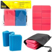 Idena Sitzkissen Outdoor faltbar mit Tragetasche hellblau/rot 38x28cm 2 Stück von Idena