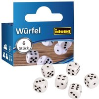 Idena Würfel Kunststoff weiß 16mm 6 Stück von Idena
