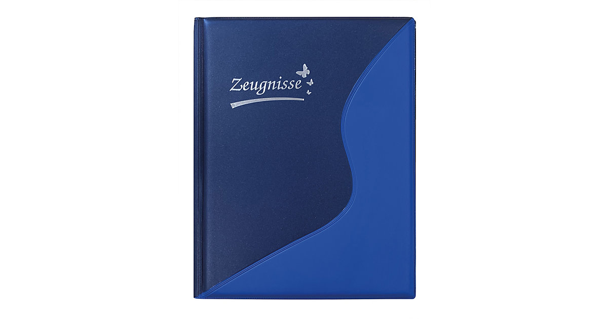 Ringbuch/Zeugnismappe A4 blau, wattiertes Cover, inkl. 12 Klarsichtfolien Ringbuch/Zeugnismappe A4 blau, wattiertes Cover, inkl. 12 Klarsichtfolien von Idena