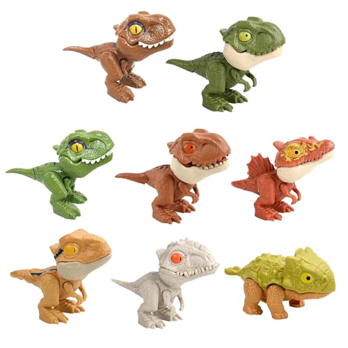 Dinosaurier-Fingerbeißspielzeug | Tierspielzeug Dinosaurierspielzeug - Dinosaurier-Fingerpuppen, Kleinkindspielzeug, Vorschul-Lern-Minimodelle, Lernspielzeug, 8 Stück Idezek von Idezek