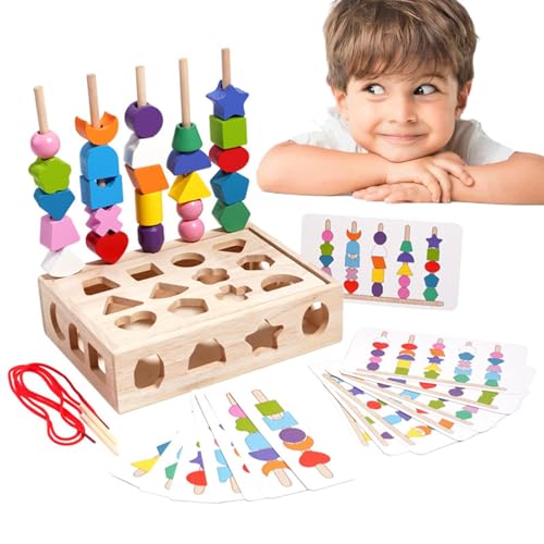 Geometrische Brettpuzzles, passender Puzzle-Stapler, Geometrisches passendes Spielzeug aus Holz für Kinder, Lernspielzeug mit glatten Kanten für Weihnachten, Geburtstag, Ostern und Kindertag von Idezek