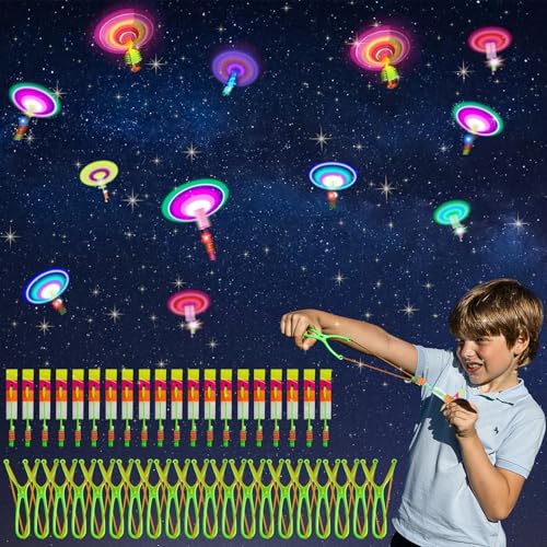 Idota Geburtstag Mitgebsel Propeller Spielzeug 20 Pcs, Helikopter Fliegen Spielzeug Leuchtspielzeug Party Mitgebsel, Mitbringsel Kinder 10 Jahre, Kindergeburtstag Gastgeschenke Tombola Preise (Grün) von Idota