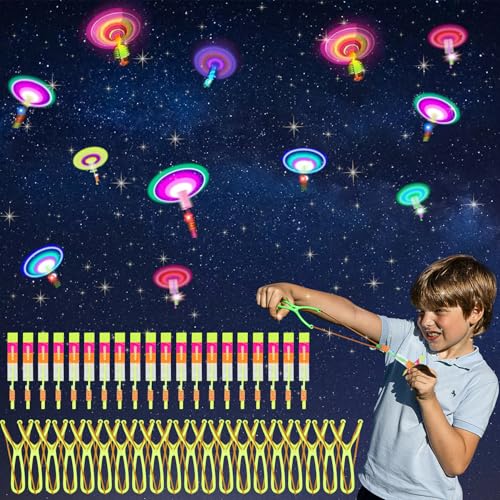 Idota Geburtstag Mitgebsel Propeller Spielzeug 20 Pcs, Helikopter Fliegen Spielzeug Leuchtspielzeug Party Mitgebsel, Mitbringsel Kinder 10 Jahre, Kindergeburtstag Gastgeschenke Tombola Preise(Gelb) von Idota