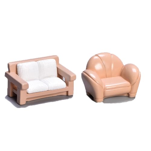 ieron Simulation Sofa Set Miniatur Sofa Kit Sessel Doppelsofa Kombination für Puppenhaus Dekoration von Ieron