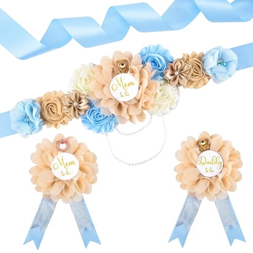 Babyparty -Schärpe, 79 Zoll Babyparty Bauch Schärpe mit Blumendekor, Mutterschaft mit 2pcs Corsage, süße Teddybärendekorationen Babyparty -Schärpe, 79 Zoll Babyparty Bauch Schärpe mit Blumendekor, Mutterschaft mit 2pcs Corsage, süße Teddybärendekorationen von Iewroyt