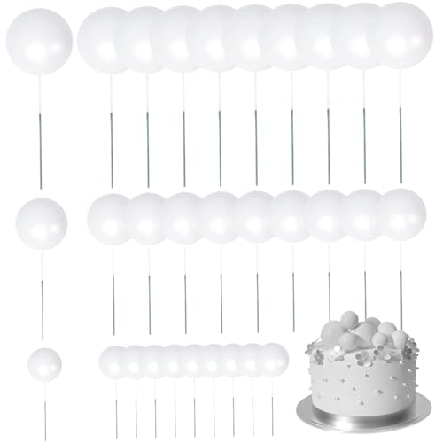 Cupcake Topper, 30pcs Foam Ball Kuchen -Topper, 3 Größen Geburtstagstorte, DIY Dekoration Vorräte für Hochzeitstag Geburtstag Babyparty Cupcake Topper, 30pcs Foam Ball Kuchen -Topper, 3 Größen Geburtstagstorte, DIY Dekoration Vorräte für Hochzeitstag Geburtstag Babyparty von Iewroyt