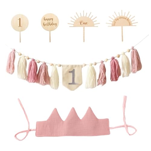Erste Geburtstagsdekorationen mit Hochstuhl Banner, Geburtstagshut und Accessoires, Baby Girl Boy Erste Dekorationen für Party, Foto -Requisiten, Stil 1 Erste Geburtstagsdekorationen mit Hochstuhl Banner, Geburtstagshut und Accessoires, Baby Girl Boy Erste Dekorationen für Party, Foto -Requisiten, Stil 1 von Iewroyt
