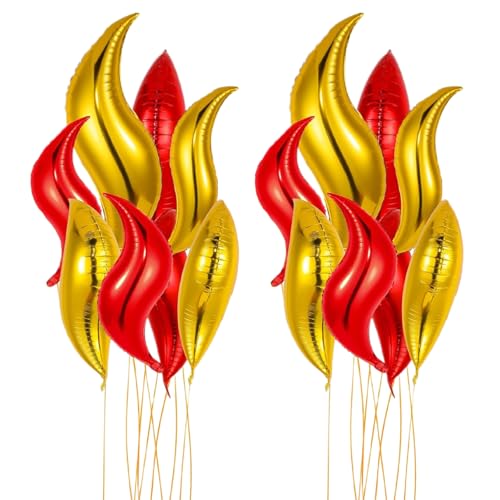 Feuerballons 16pcs 24 Zoll S-förmige Aluminiumfolie Rot & Gold Flammballons dekorativ für Feuerwehrauto-/Feuerwehrgeburtstagsfeierdekorationen, Hochzeit, Karneval Feuerballons 16pcs 24 Zoll S-förmige Aluminiumfolie Rot & Gold Flammballons dekorativ für Feuerwehrauto-/Feuerwehrgeburtstagsfeierdekorationen, Hochzeit, Karneval von Iewroyt