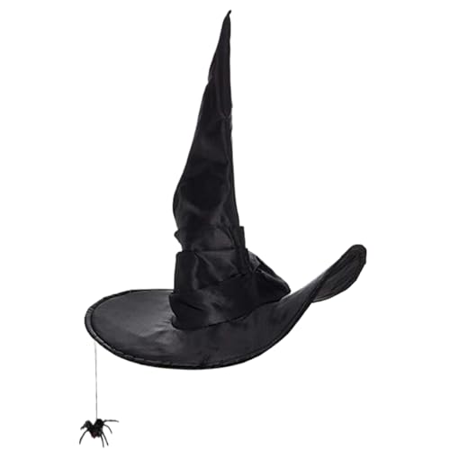 Hexenhut für Frauen, gemütlicher Raucher -Zaubererhut mit Spinnendekor, faltbarer breiter Krempe, Magische schwarze Hexe verrückt nach Kostümen, Cosplay, Halloween -Party, Schwarz Hexenhut für Frauen, gemütlicher Raucher -Zaubererhut mit Spinnendekor, faltbarer breiter Krempe, Magische schwarze Hexe verrückt nach Kostümen, Cosplay, Halloween -Party, Schwarz von Iewroyt