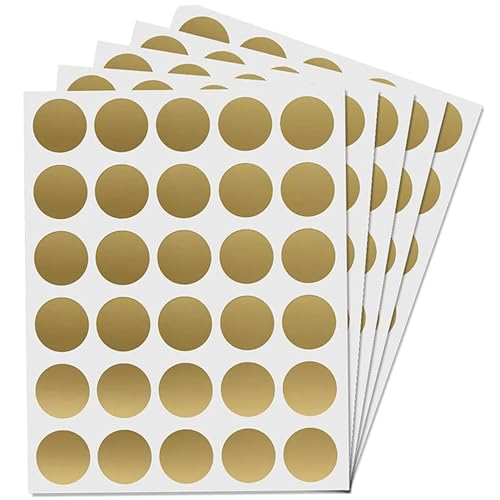 Iewroyt 5 Blätter Kratzer Aufkleber, Goldener runder Kratzer -Aufkleber 1 -Zoll -laminierter für Lotto -Tickets DIY, Gewinnspielkarte Erstellen von Iewroyt