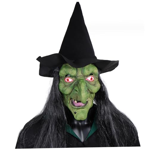 Iewroyt Alte Frau Hexenmaske mit Hut Halloween DIY Free Größe gruselige gruselige Maske für erwachsene realistische Halloween für Cosplay -Kostüm Spukhaus Iewroyt Alte Frau Hexenmaske mit Hut Halloween DIY Free Größe gruselige gruselige Maske für erwachsene realistische Halloween für Cosplay -Kostüm Spukhaus von Iewroyt