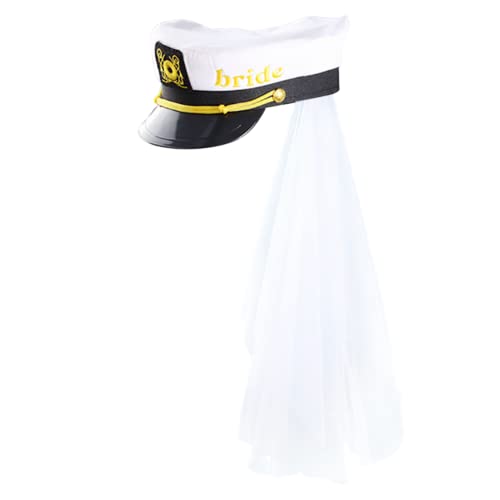 Iewroyt Braut Kapitän Hut mit Veil Navy Marine Hen Party Hut Boating Kapitän für Hochzeit Braut Bachelorette Party Style 2 Iewroyt Braut Kapitän Hut mit Veil Navy Marine Hen Party Hut Boating Kapitän für Hochzeit Braut Bachelorette Party Style 2 von Iewroyt