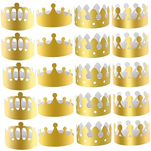 Iewroyt Gold Crowns Party Hats Kings Kronungspapierkronen Geburtstagsfeierdekorationen für Kinder Erwachsene 20pcs von Iewroyt