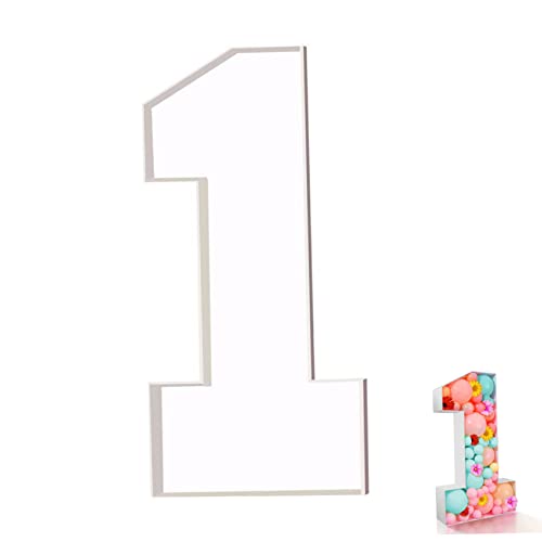 Nummer 1Balloon Box 28, 74 Zoll Nummer 1 Dekorative Ballon Füllkarton Kt Box Rahmenmodellierung Ballon (nicht enthaltene Luftballons) von Iewroyt