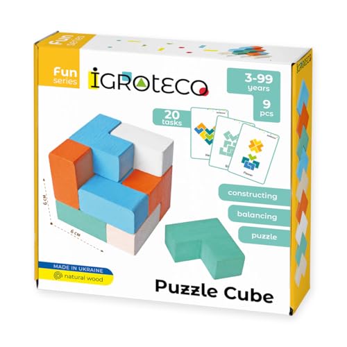 Igroteco® 3D Holzpuzzle – Farbenfrohes Knobelspiel für Kinder – Fördert Logik & Motorik – Nachhaltiges Holzspielzeug von Igroteco