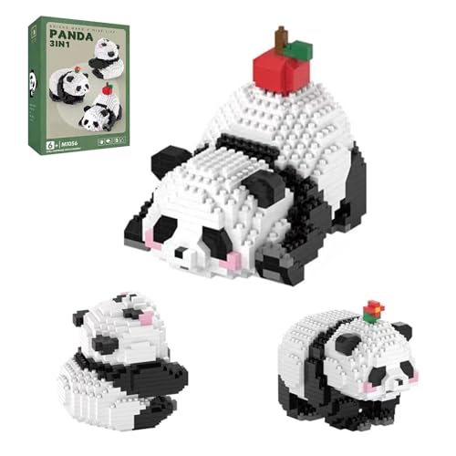 IhLux 3 In 1 Panda Bauspielzeug, 983 Stücke Mini Tiere Bausteine Set, Mini Tiere Bausteine Mikro Bausteine Spielzeug Kit, Partygeschenke Für Kinder Ab, Geburtstagsgeschenk von IhLux