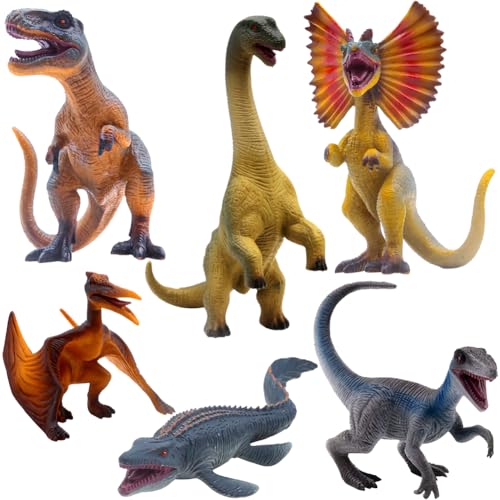 IhLux 6 Stück Jurassic Dinosaurier-Spielzeugfiguren, Dinosaurier Figuren Spielzeug Set, realistisches Dinosaurier-Spielzeug-Set, Pterosaur Dinosaurier-Figuren Kuchen Topper von IhLux