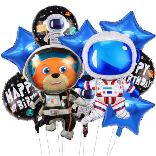IhLux Weltraum Ballon Set, Amosfun Geburtstag Folienballon Astronauten Rakete Ballon Weltraum Party Dekoration 10pcs, Party-Deko oder Überraschung für den Kindergeburtstag von IhLux
