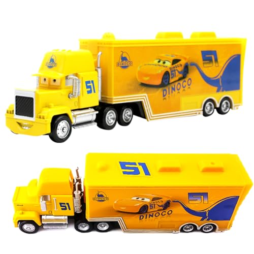 MccQueen Spielzeugtruck, Lightniing Cars Truck Transporter Spielzeugauto Fahrzeuge Spielzeug Auto Spielzeug Rennauto Kinderidee Spielfahrzeuge Kinderspielzeug für Geburtstagsfeiern Geschenke, Gelb von IhLux