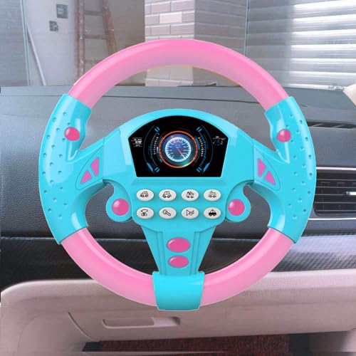 Ihdjasg Kinder Steering Wheel Für Auto, Kreatives Simuliertes Autositzspielzeug, Simulierter Tragbarer Fahrregler, Mit Licht Und Ton, Für Kinder Ab 3 Jahr, 20x20cm von Ihdjasg