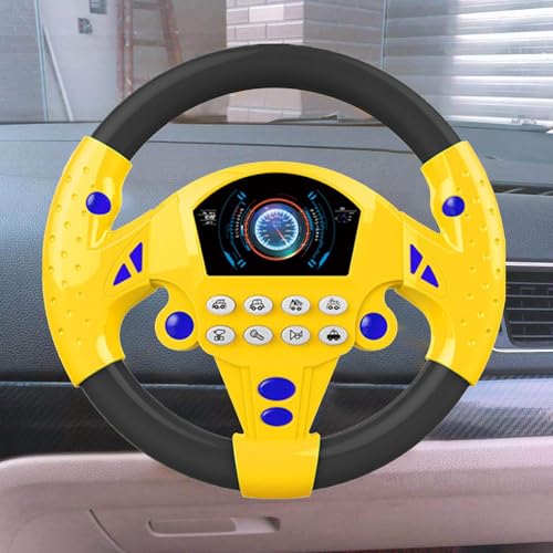 Ihdjasg Kinder Steering Wheel Für Auto, Kreatives Simuliertes Autositzspielzeug, Simulierter Tragbarer Fahrregler, Mit Licht Und Ton, Für Kinder Ab 3 Jahr, 20x20cm von Ihdjasg