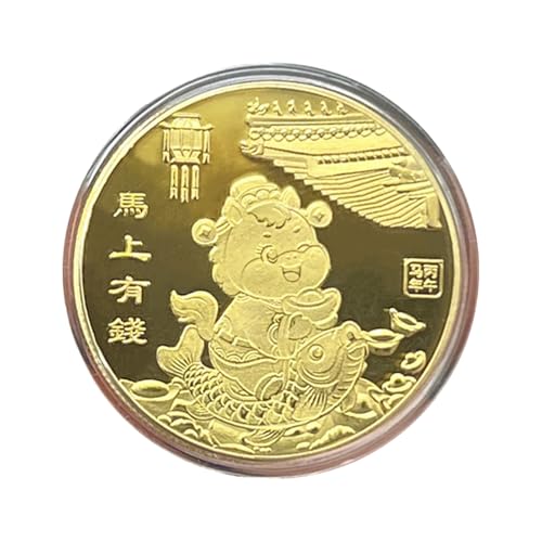 Ihdjasg Lunar New Year 2026 Münze, Glücks Gedenkmünze, 2026 Jahr des es Andenken für Erwachsene und Kinder Heimdekoration zum Chinesischen Neujahr von Ihdjasg