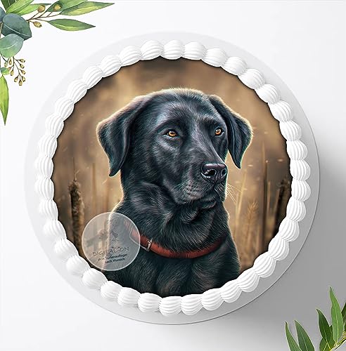 Für die Geburtstags Torte, Zuckerbild kompatibel mit: Hund, Essbares Foto für Torten, Fondant, Tortenaufleger Ø 20cm, 0146z von Ihr Onlineshop Digital-on 24