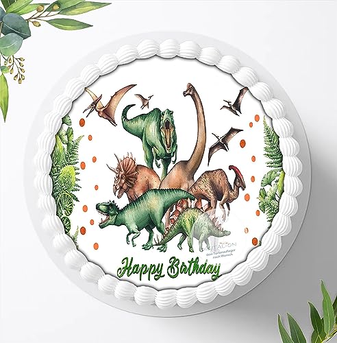 Für die Geburtstags Torte, Zuckerbild kompatibel mit: Dinosaurier, Essbares Foto für Torten, Fondant, Tortenaufleger Ø 20cm, 0952z Für die Geburtstags Torte, Zuckerbild kompatibel mit: Dinosaurier, Essbares Foto für Torten, Fondant, Tortenaufleger Ø 20cm, 0952z von Ihr Onlineshop Digital-on 24