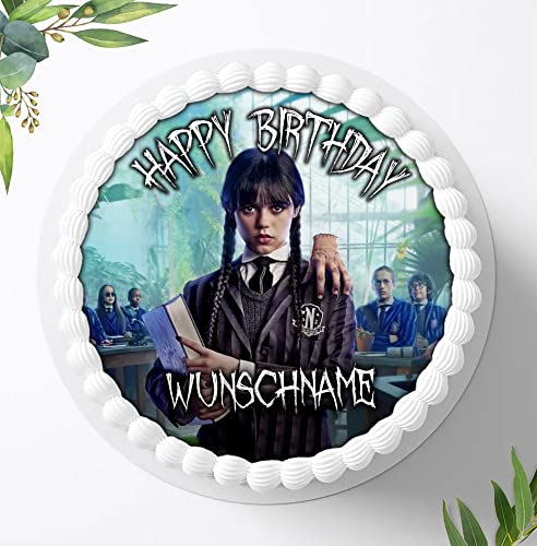 Für die Geburtstags Torte, Zuckerbild kompatibel mit: Wednesday Tortenbild Personalisiert, Essbares Foto für Torten, Fondant, Tortenaufleger Ø 20cm, 1001Z Für die Geburtstags Torte, Zuckerbild kompatibel mit: Wednesday Tortenbild Personalisiert, Essbares Foto für Torten, Fondant, Tortenaufleger Ø 20cm, 1001Z von Ihr Onlineshop Digital-on 24