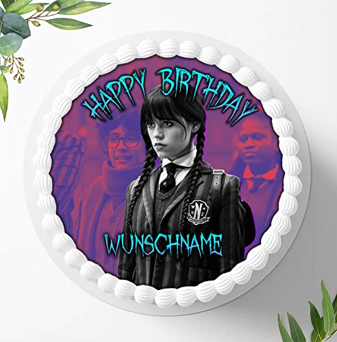 Für die Geburtstags Torte, Zuckerbild kompatibel mit: Wednesday Tortenbild Personalisiert, Essbares Foto für Torten, Fondant, Tortenaufleger Ø 20cm, 1003Z Für die Geburtstags Torte, Zuckerbild kompatibel mit: Wednesday Tortenbild Personalisiert, Essbares Foto für Torten, Fondant, Tortenaufleger Ø 20cm, 1003Z von Ihr Onlineshop Digital-on 24
