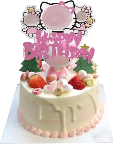 Katzen-Geburtstagsparty-Dekorationen, Cartoon Kuchen Topper, Kawaii-Anime-Geburtstagsdekorationen, Mädchen-Geburtstagsdekorationen, rosa Geburtstagsdekorationen für Kinder Kindergeburtstag Party Katzen-Geburtstagsparty-Dekorationen, Cartoon Kuchen Topper, Kawaii-Anime-Geburtstagsdekorationen, Mädchen-Geburtstagsdekorationen, rosa Geburtstagsdekorationen für Kinder Kindergeburtstag Party von Iirlvior