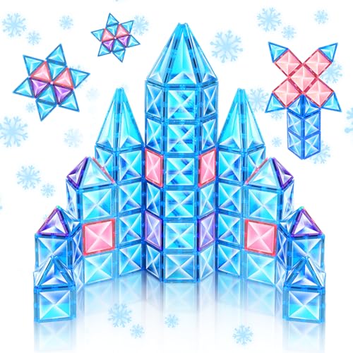 Ikaliwei Magnetische Bausteine Kinder Spielzeug für 3 4 5 6 7 Jahre Mädchen Jungen 20Stück Magnetische Fliesen Kleinkind Spielzeug Alter 3-5 Bausteine Blau Set 3-4 4-6 Weihnachten Geburtstag Geschenke von Ikaliwei