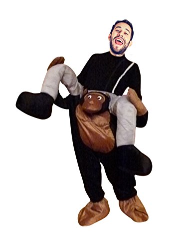 Ikumaal Carry me Affen-Kostüm, F102 M-XL, für Erwachsen-e Männer Frau-en, Gorilla Affe als Huckepack Paar- Gruppen-Kostüme Karneval Fasching Karnevalskostüm-e von Ikumaal