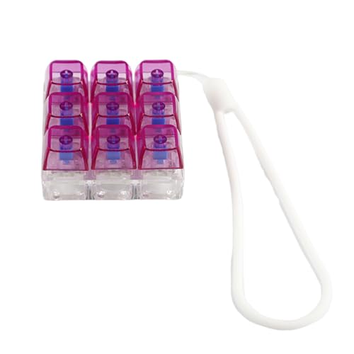9 Tastenkappen, Schlüsselanhänger, Spielzeugschalter, Tester mit Silikonschnur mit taktilen Rückmeldungen, Stressabbau, für Erwachsene und Kinder, Druckentlastung von Illkjasfc