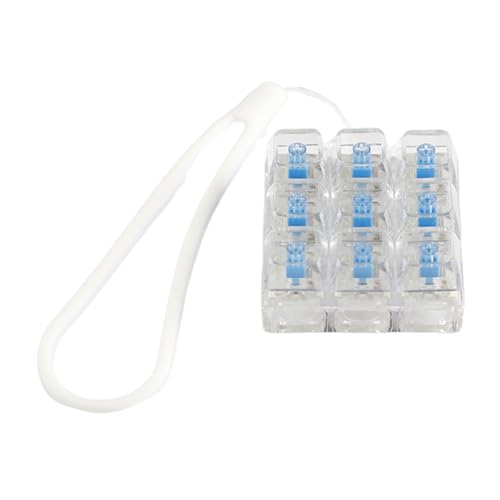 9 Tastenkappen, Schlüsselanhänger, Spielzeugschalter, Tester mit Silikonschnur mit taktilen Rückmeldungen, Stressabbau, für Erwachsene und Kinder, Druckentlastung von Illkjasfc
