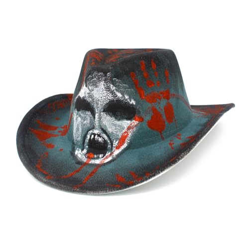Illkjasfc Atmungsaktierbarer Cowboyhut Western Stil Großer Krempe Halloween Weihnachtskowboy Sonne Accessoire Breit Gebogene Krempe Illkjasfc Atmungsaktierbarer Cowboyhut Western Stil Großer Krempe Halloween Weihnachtskowboy Sonne Accessoire Breit Gebogene Krempe von Illkjasfc