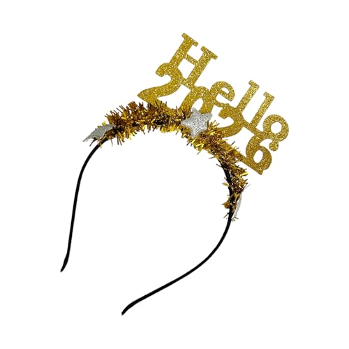 Illkjasfc Funkelnde Neujahrs-Stirnbänder, Hello 2026, Glitzer, Haarreifen für Feiertage, Partys, Karneval, Kostümzubehör, Festival, Haarschmuck für Silvester Illkjasfc Funkelnde Neujahrs-Stirnbänder, Hello 2026, Glitzer, Haarreifen für Feiertage, Partys, Karneval, Kostümzubehör, Festival, Haarschmuck für Silvester von Illkjasfc