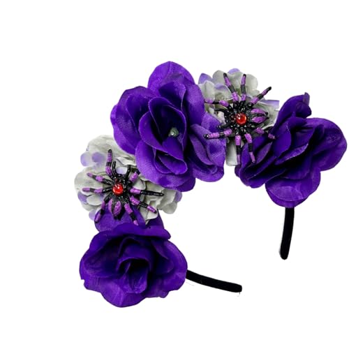 Illkjasfc Halloween-Spinnen Stirnbänder Mädchen Kopfbedeckung Spinnen Blume Maskeraden Halloween Braut Schädel Party Tag der Toten Zubehör Illkjasfc Halloween-Spinnen Stirnbänder Mädchen Kopfbedeckung Spinnen Blume Maskeraden Halloween Braut Schädel Party Tag der Toten Zubehör von Illkjasfc